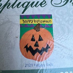 Breezy Lane Designs Vintage Appliqué Flag Happy Halloween Jack-O-Lantern 28”x44”